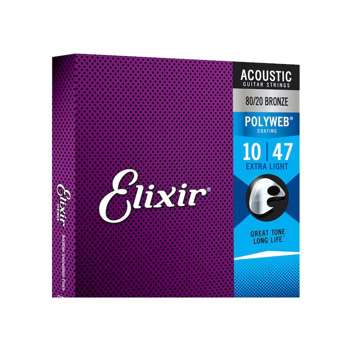 Elixir 11000 80/20 Bronze POLYWEB Extra Light Acoustic Guitar Strings