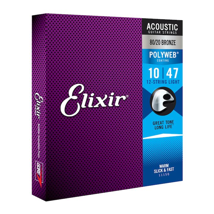 Elixir 11150 80/20 Bronze POLYWEB Light 12 Acoustic Guitar Strings