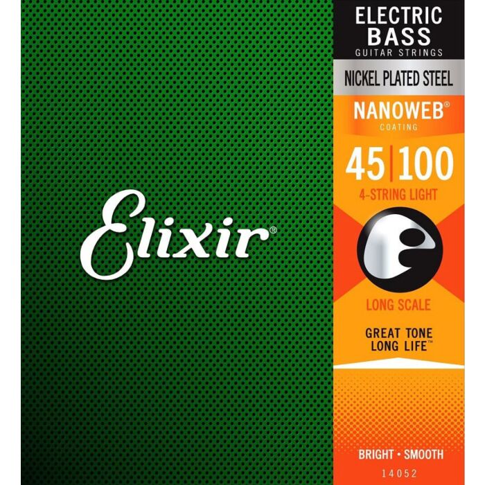 Elixir 14052 Nickel Plated NANOWEB Light Long Scale 4 Bass Guitar Strings