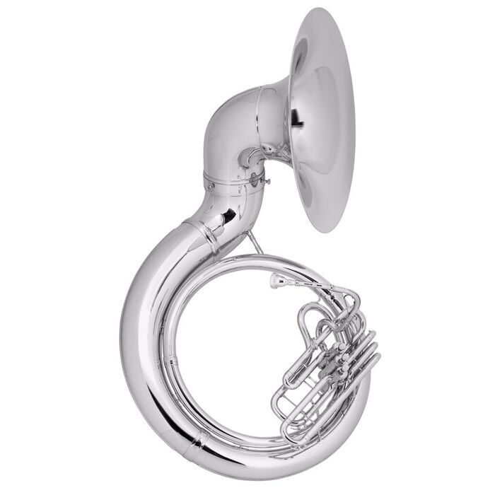 King 20KSPW Silver Plated Sousaphone in BBb with Hard Case with Wheels