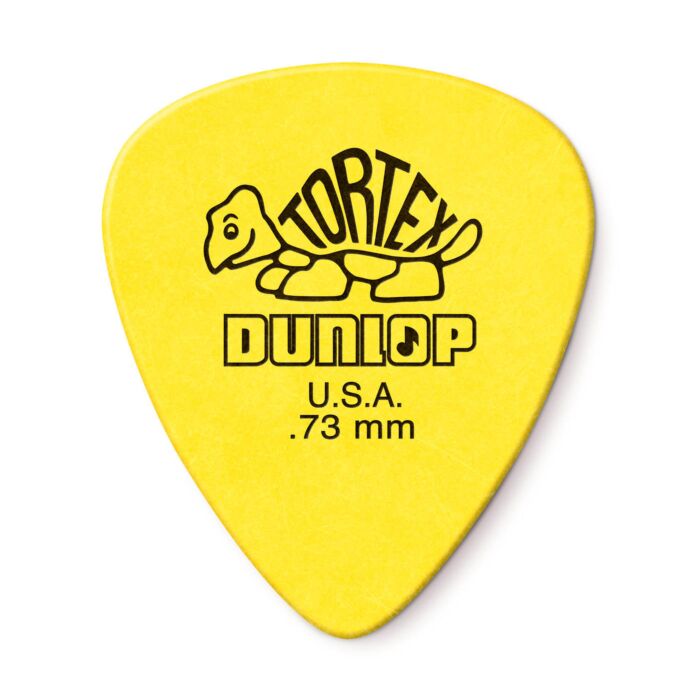 Jim Dunlop 418P73 Tortex Standard .73mm Picks - Yellow - 12-Pack