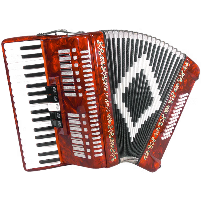 SofiaMari 34 Key and 48 Bass Piano Accordion - Red Pearl