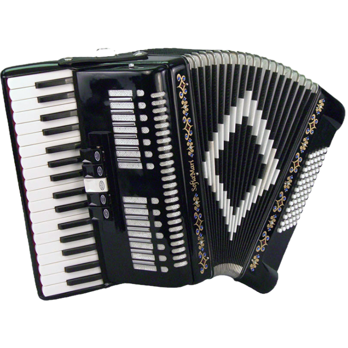 SofiaMari 34 Key and 72 Bass Piano Accordion - Black