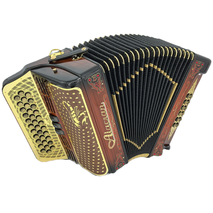 Alacran NAL-3412 3R 34-Button 3-Switch Accordion - Brown