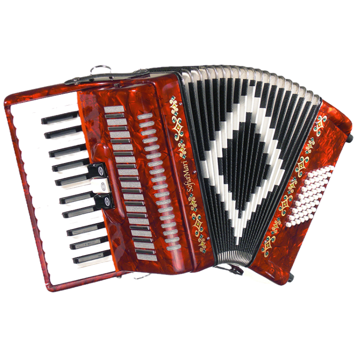 SofiaMari SM-2648-RDP 26 Key and 48 Bass Piano Accordion - Red Pearl