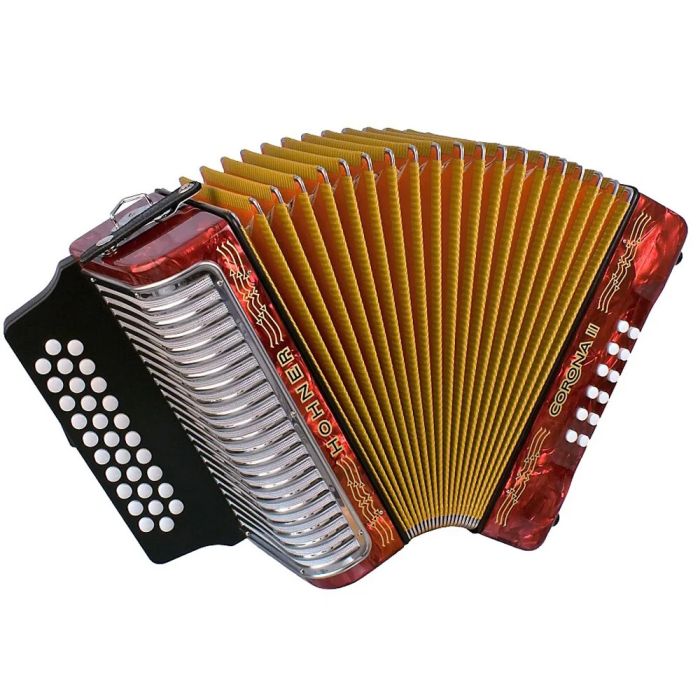 Hohner Corona II 31-Button Diatonic Accordion - Red Pearl