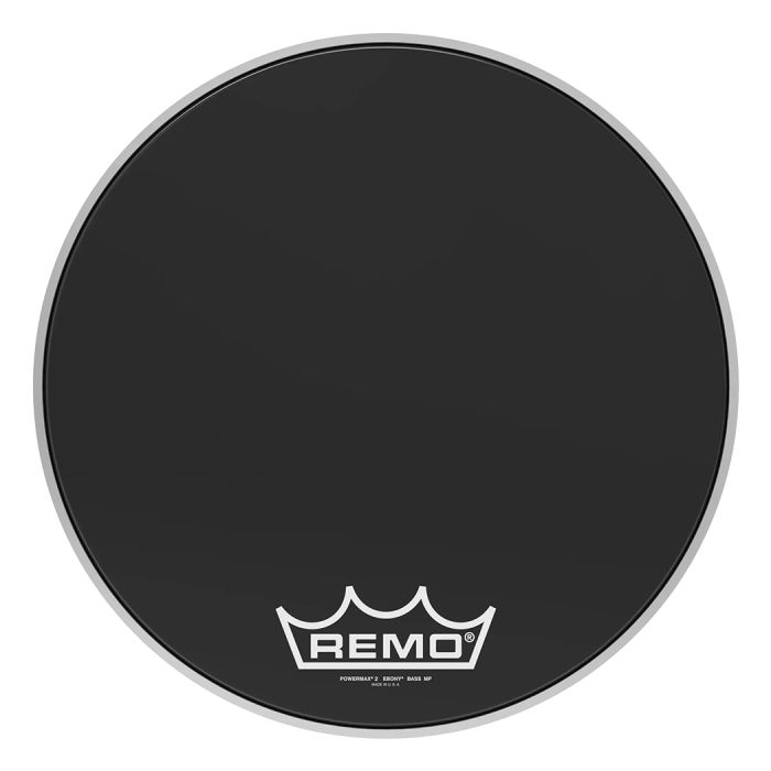 Remo Powermax 2 Ebony Crimplock Bass Drumhead - Choose Size