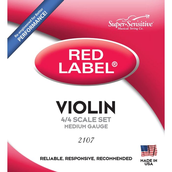 D'Addario Red Label 2107 4/4 Scale Violin String Set