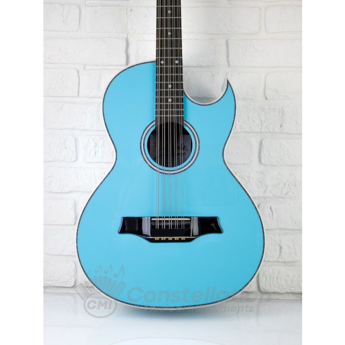 Sevillano C1 Bajo Quinto Single Cutaway with SKB Hard Case and Black EMG Pickup - Baby Blue