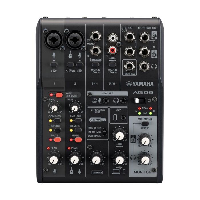 Yamaha AG06 6-Channel Live Streaming Loopback Audio USB Mixer