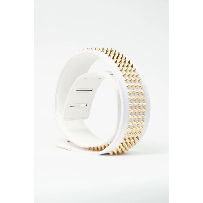 Alucinico White Gold Studded Guitar Strap