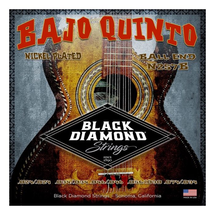 Black Diamond Nickel Plated Ball End Bajo Quinto Strings