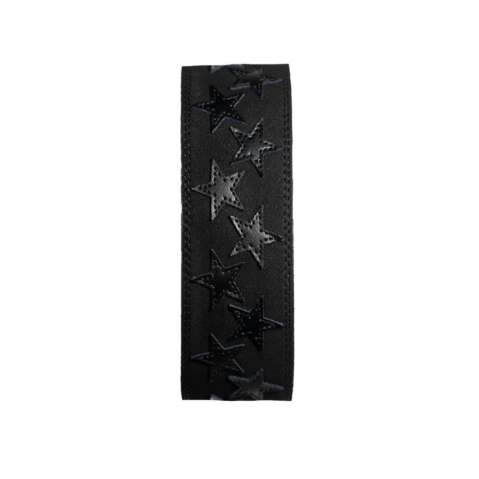 Alucinico Black Leather Stars Guitar Strap