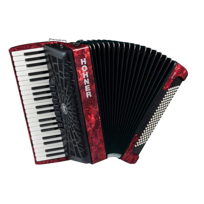 Hohner Bravo III 120 Chromatic Piano Accordion - Pearl Red