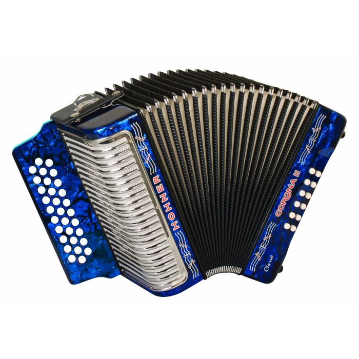 Hohner Corona II Classic 31-Button Diatonic Accordion - Dark Blue Pearl