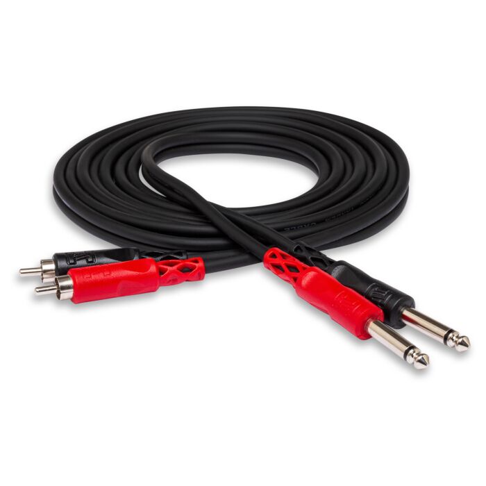 Hosa CPR Stereo Interconnect Dual 1/4 in TS to Dual RCA - 1m to 3m