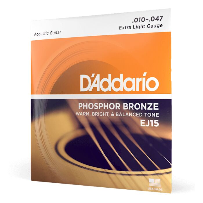 D'Addario EJ15 Phosphor Bronze Extra Light Acoustic Guitar Strings