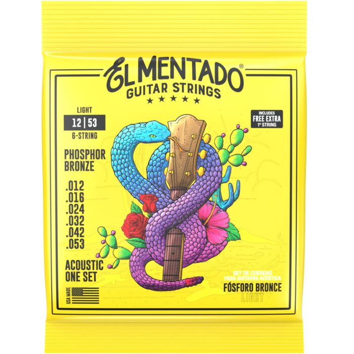 El Mentado EM-6-PB-1253 Phosphor Bronze Light Acoustic Guitar Strings