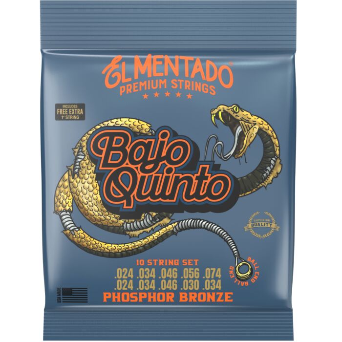 El Mentado Phosphor Bronze Premium Bajo Quinto Strings - Ball End
