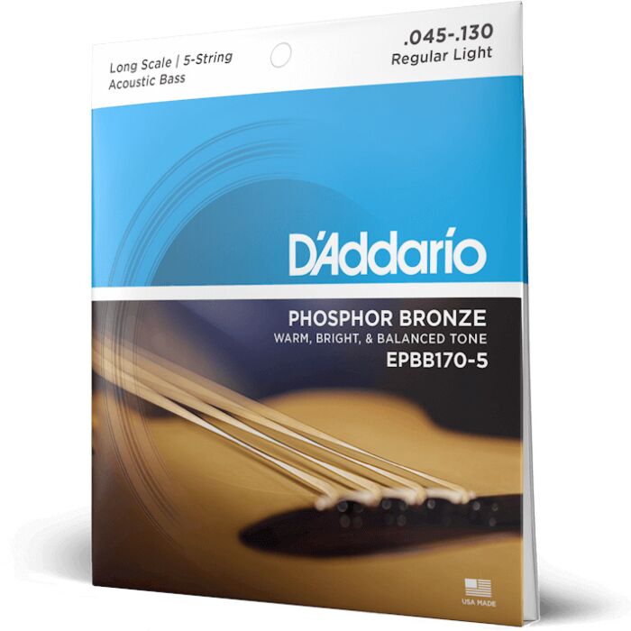 D'Addario EPBB170-5 Regular Light 5-String Long Scale Acoustic Bass Strings