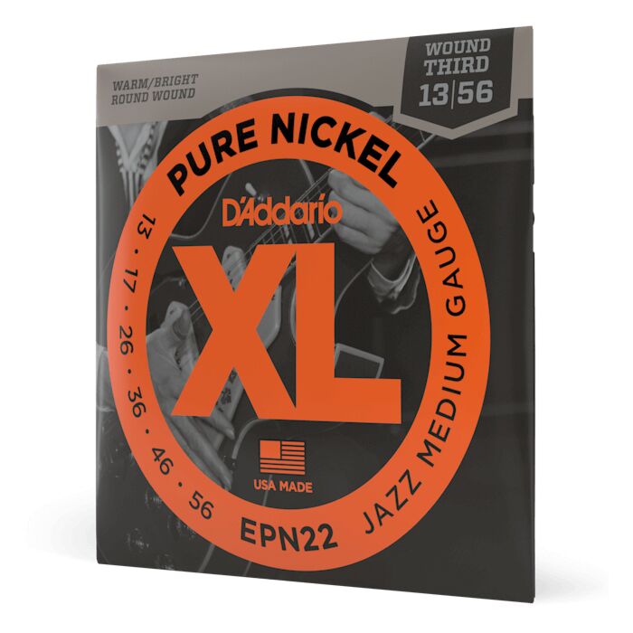 D'Addario EPN22 Jazz Medium Pure Nickel Electric Guitar Strings