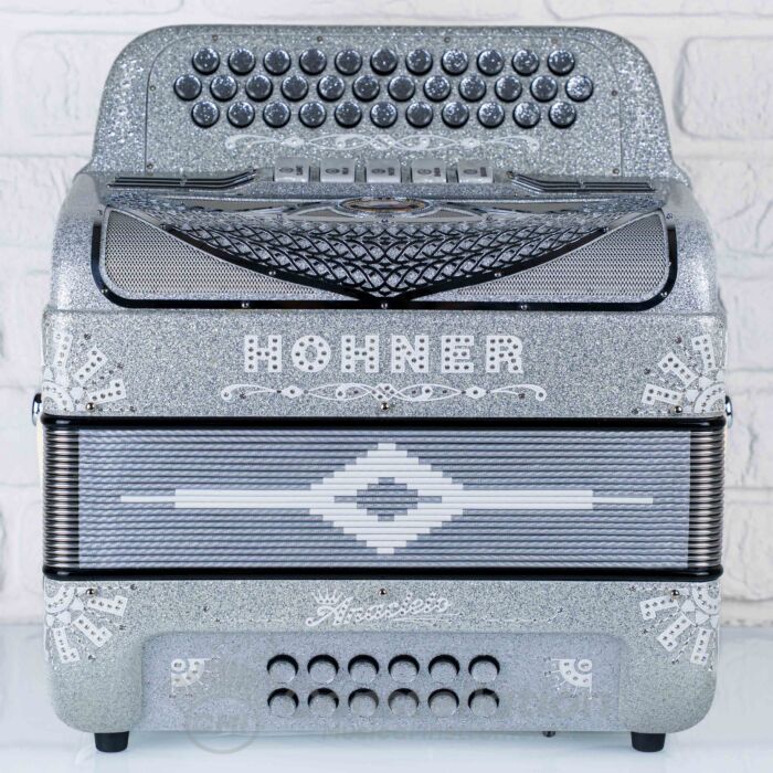 Hohner Anacleto Rey Del Norte 5 Switch Compact Button Accordion - Silver
