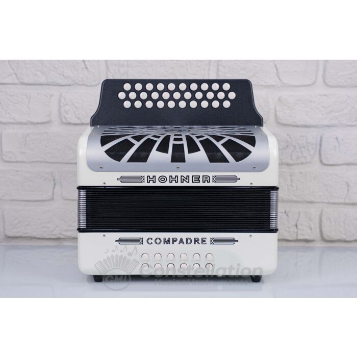 Hohner Compadre Diatonic Button Accordion - White - FBE