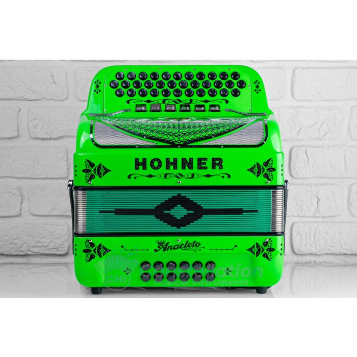 Hohner Anacleto Rey Del Norte Two Tone Compact Button Accordion - Light Green
