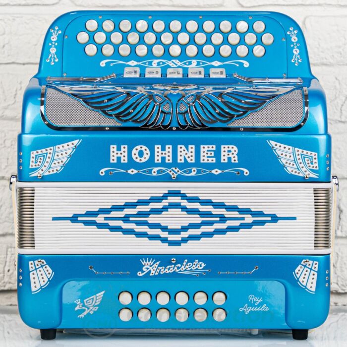 Hohner Anacleto Rey Aguila 5 Switch Compact Button Accordion - Blue Metallic