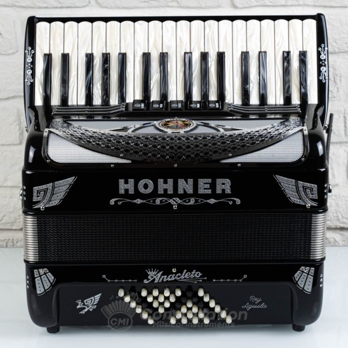 Anacleto Latino Rey Aguila 34 Key 48 Bass Piano Accordion - Black
