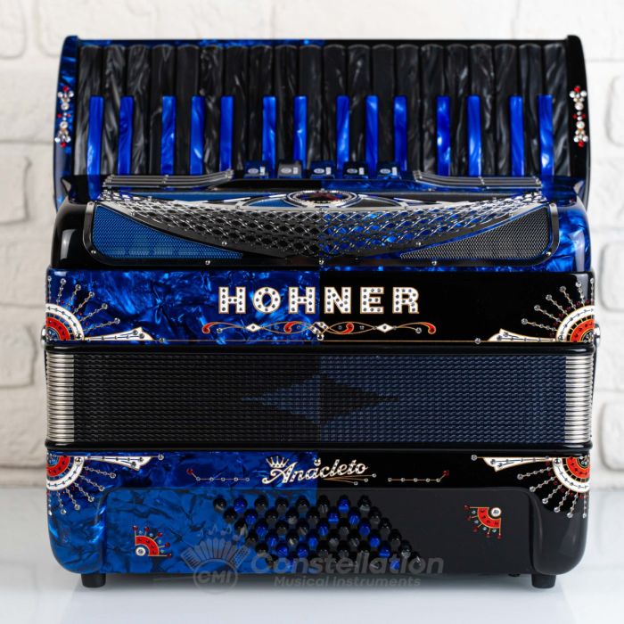 Anacleto Latino 34 Key 48 Bass Piano Accordion - Black and Blue