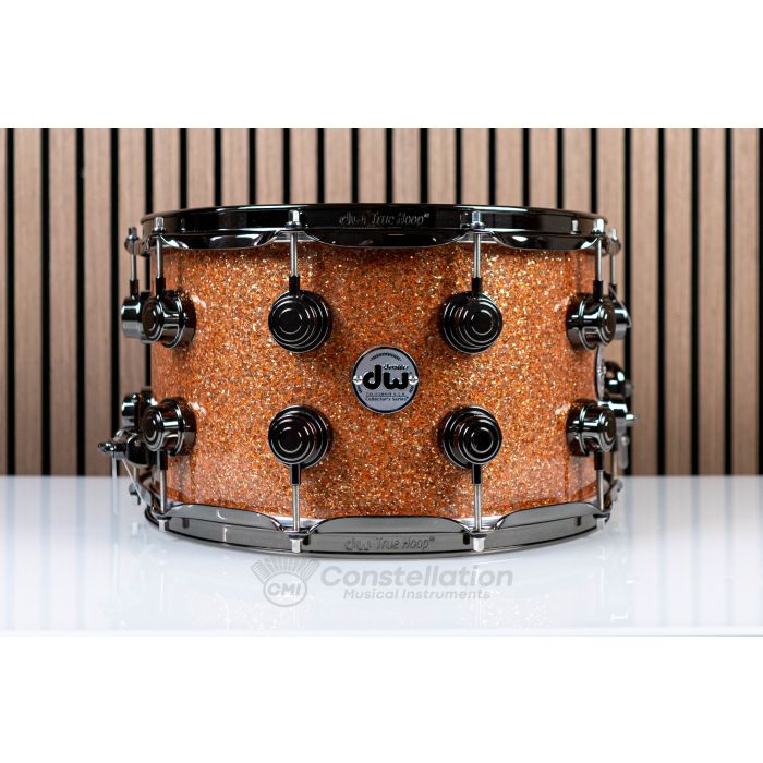 DW Collector's Series Snare Drum - 8 x 14-inch - Champagne Glass - Black Hardware