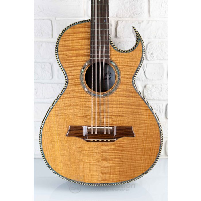 Sevillano Premium Bajo Quinto Single Cutaway with SKB Hard Case and EMG Pickup - Maple Natural