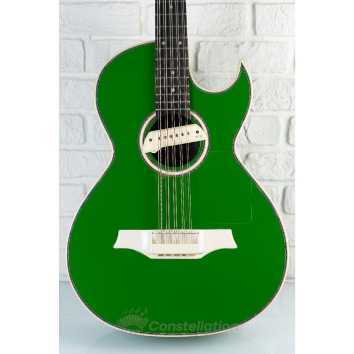 Sevillano C1 Bajo Quinto Single Cutaway with SKB Hard Case and Sound Hole Pickup - Green