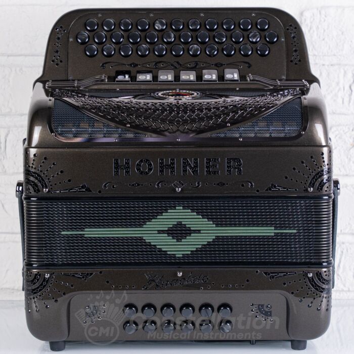 Hohner Anacleto Rey Del Norte Two Tone Compact Button Accordion - Grey Metallic