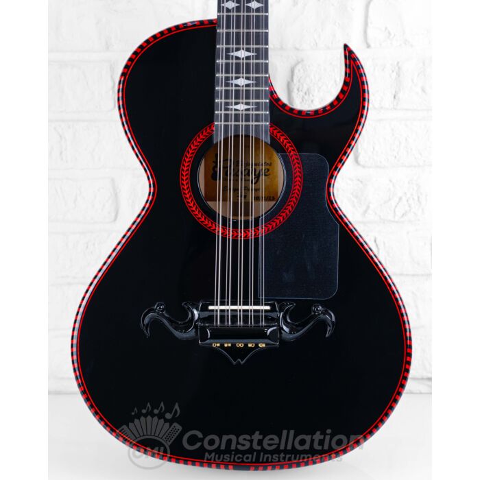 E.Pasaye Bajo Quinto S1 Spruce Single Cutaway Black with SKB Hard Case and Pick-up