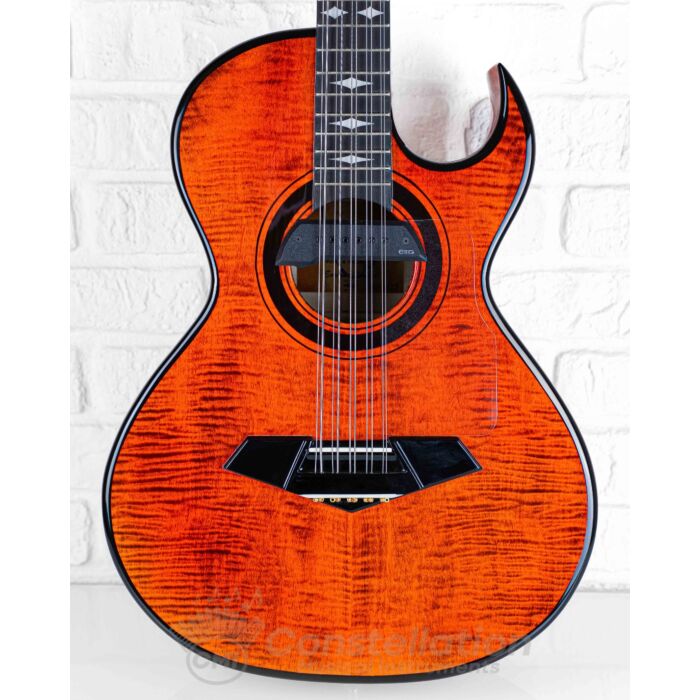 E.Pasaye Bajo Quinto M1 Single Cutaway with SKB Hard Case and Pick-up - Orange Maple Flame