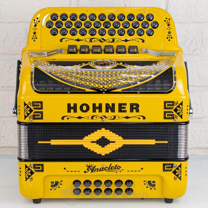 Hohner Anacleto Rey Del Norte Two Tone Compact Button Accordion - Bumblebee