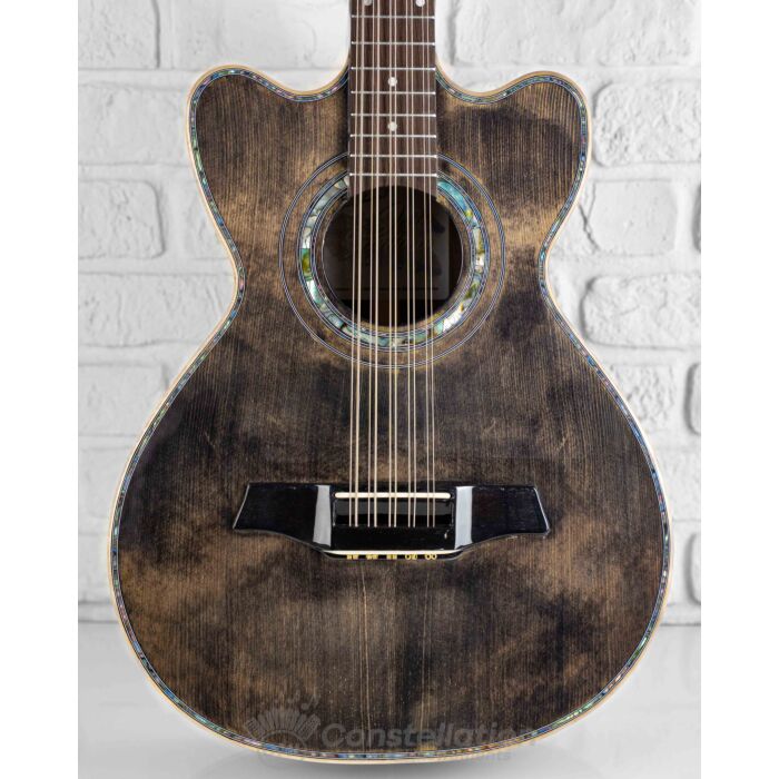 Sevillano R2 Bajo Quinto Double Cutaway with Sound Hole Pickup and SKB Case - Tobacco Stained Spruce Top