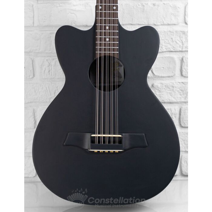 Sevillano R2 Bajo Quinto Double Cutaway with Sound Hole Pickup and SKB Case - Matte Black