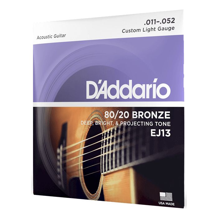 D'Addario EJ13 80/20 Bronze Custom Light Acoustic Guitar Strings