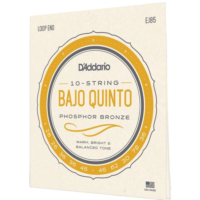 D'Addario EJ85 Bajo Quinto Phosphor Bronze Loop End 10-String Set