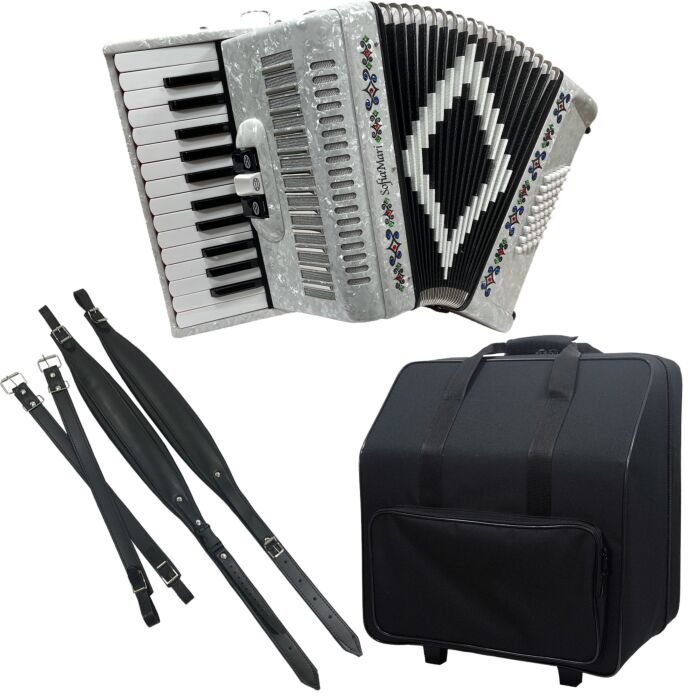 SofiaMari 26 Key and 48 Bass Piano Accordion - White pearl