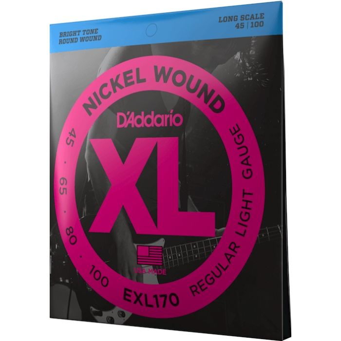 D'Addario EXL170 Nickel Plated Regular Light Long Scale Bass Guitar Strings