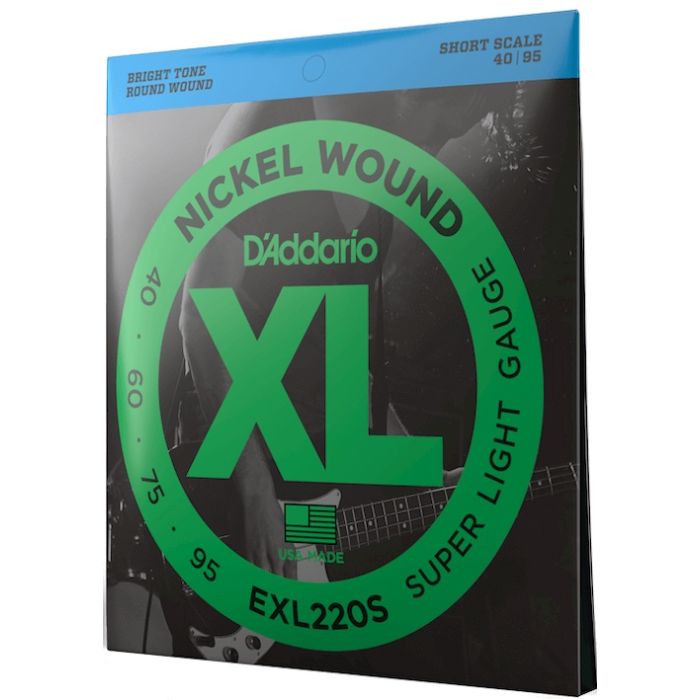 D'Addario EXL220S Nickel Plated Super Light Short Scale Bass Guitar Strings