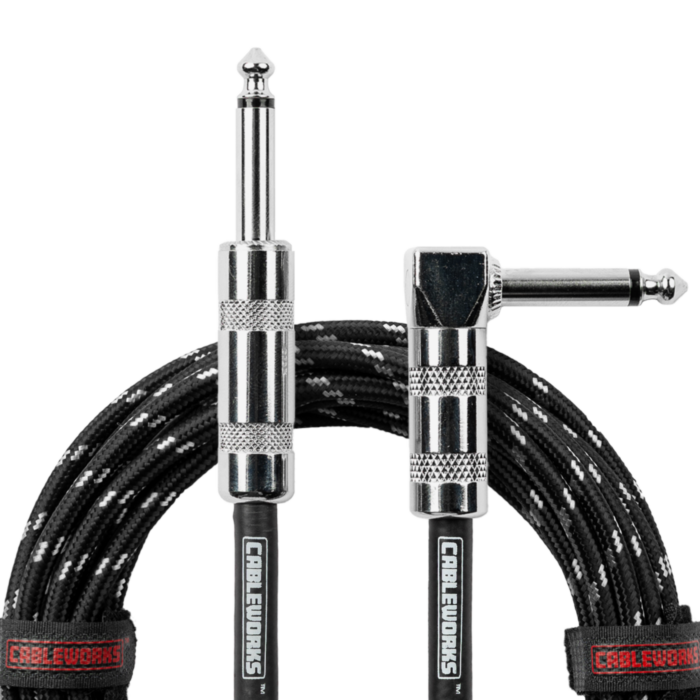 Gator Cableworks Straight to Right-Angle Backline Series Braided Instrument Cable - 10ft. to 20ft.