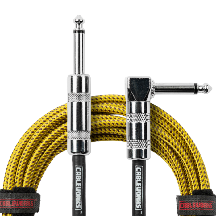 Gator Cableworks Backline Series Braided Guitar Instrument Cable  - Straight to Right Angle - 10ft. to 20ft.