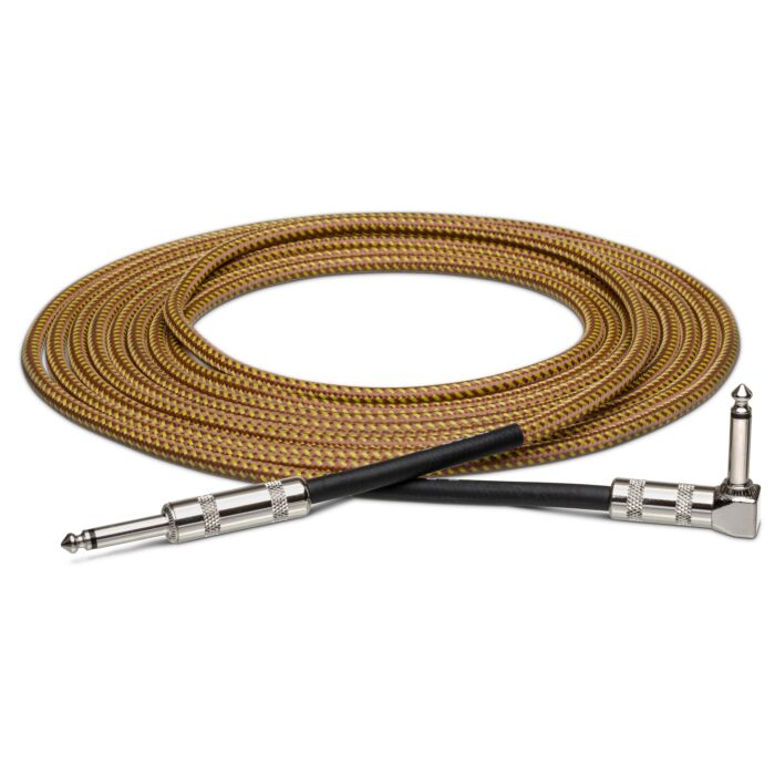 Hosa Tweed Guitar Instrument Cable - Straight to Right Angle - 18 foot