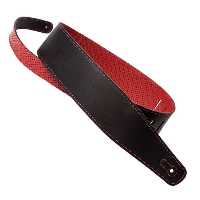 Omg Music Henry Heller Perforated Racer Guitar Strap - Black/Red