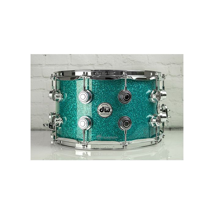 DW Collector's Series Snare Drum - 8 x 14-inch - Teal Glass - Chrome Hardware